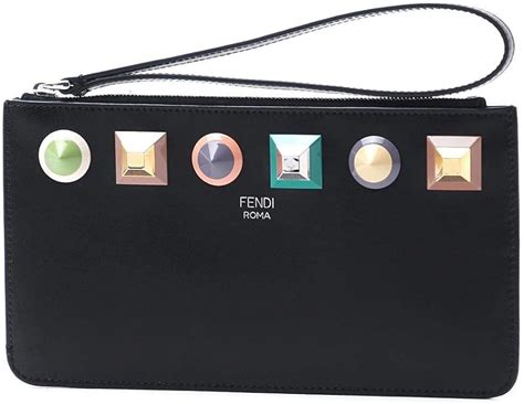 fendi wristlet black|fendi wristlet clutch bag.